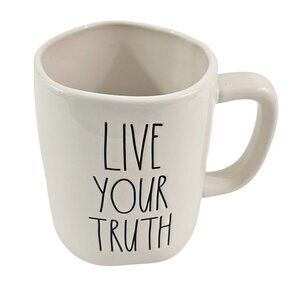 Rae Dunn Magenta LIVE YOUR TRUTH 20 Oz Ceramic Coffee Tea Mug Cup